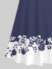 Floral Leaves Branch Two Tone Print Plus Size Matching Hawaii Beach Outfit For Couples -  