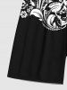 Plus Size Vintage Baroque Floral Print Hawaii Drawstring Beach Shorts For Men -  