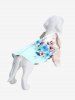 Pet's Floral Leaf Tie Dye Print Hawaii Button Shirt -  