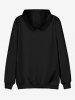 Plus Size Fluffy Two Tone Cats Print Kangaroo Pocket Drawstring Pullover Hoodie For Men -  