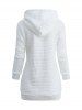 Plaid Textured Kangaroo Pocket Drawstring Solid Pullover Long Sleeves Hoodie -  