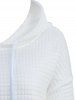 Plaid Textured Kangaroo Pocket Drawstring Solid Pullover Long Sleeves Hoodie -  