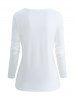 V Neck Solid Long Sleeve T-shirt -  