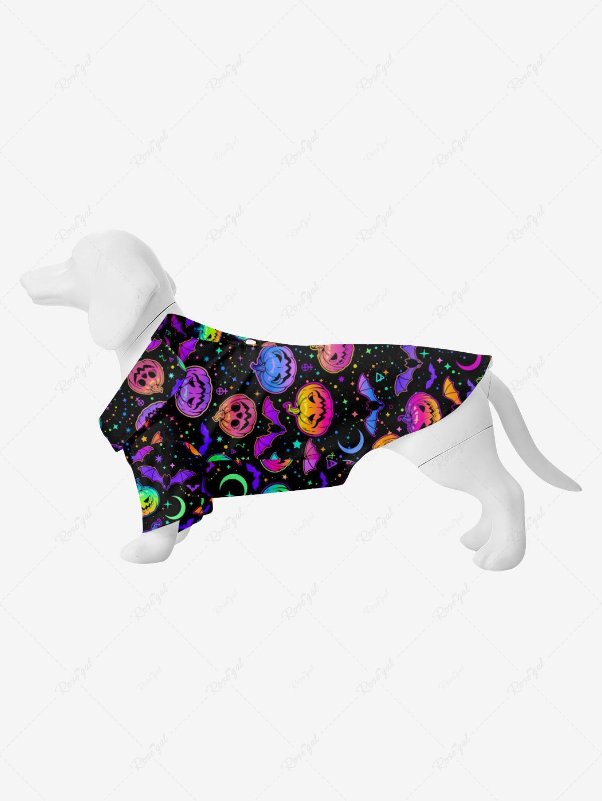 Best Pet's Colorful Pumpkin Bat Star Print Halloween Shirt  