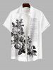 Rose Flower Leaf Newspapaer Print Plus Size Matching Set For Couples -  