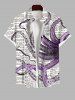 Ink Painting Octopus Newspaper Print Plus Size Matching Hawaii Beach Outfit For Couples -  