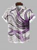 Ink Painting Octopus Newspaper Print Plus Size Matching Hawaii Beach Outfit For Couples -  