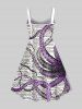 Ink Painting Octopus Newspaper Print Plus Size Matching Hawaii Beach Outfit For Couples -  