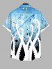 Plus Size Octopus Ink Painting Splatter Tie Dye Print Hawaii Button Pocket Shirt For Men -  