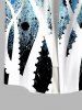 Plus Size Octopus Ink Painting Splatter Tie Dye Print Hawaii Button Pocket Shirt For Men -  