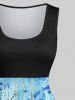Plus Size Octopus Ink Painting Splatter Tie Dye Print Hawaii Vintage Swing A Line Dress -  