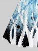 Plus Size Octopus Ink Painting Splatter Tie Dye Print Hawaii Vintage Swing A Line Dress -  