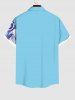 Plus Size Octopus Print Buttons Pocket Hawaii Shirt For Men -  