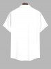 Plus Size Coconut Tree Sun Sea Waves Print Buttons Pocket Hawaii Shirt For Men -  