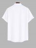Chemise hawaïenne grande taille pour homme, avec imprimé cocotier, soleil et nuages, boutons et poche. - Blanc L