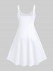 Robe débardeur hawaïenne grande taille à imprimé cocotier, soleil et nuages - Blanc L