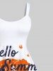 Robe débardeur hawaïenne grande taille à imprimé cocotier, soleil et nuages - Blanc L