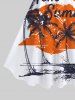 Robe débardeur hawaïenne grande taille à imprimé cocotier, soleil et nuages - Blanc L