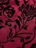 Plus Size Cold Shoulder Puff Sleeve Floral Mesh Flocking Lace Up 2 in 1 Top with PU Belt -  