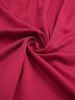 Haut Fleuri en Maille à Epaule Dénudée à Manches Bouffantes de Grande Taille en PU avec Ceinture - Rouge 2X | US 18-20