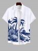 Coconut Tree Conch Sailboat Sea Print Plus Size Matching Hawaii Beach Outfit For Couples -  