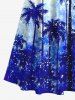Coconut Tree Ombre Tie Dye Sparkling Sequin 3D Print Plus Size Matching Hawaii Beach Outfit For Couples -  