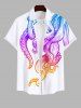 Colorful Ombre Octopus Print Plus Size Matching Hawaii Beach Outfit For Couples -  