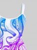 Colorful Ombre Octopus Print Plus Size Matching Hawaii Beach Outfit For Couples -  