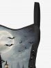 Pumpkin Village Bat Moon Print Halloween Costume Lace Up A Line Tank Dress -  