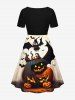 Ensemble Costume D'Halloween pour Couples en Forme de Chauve-souris Citrouille Grande Taille - Beige 