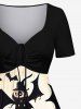 Ensemble Costume D'Halloween pour Couples en Forme de Chauve-souris Citrouille Grande Taille - Beige 