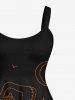 Ensemble de Costume D'Halloween Lanterne de Citrouille Feuille 3 Pièces Grande Taille à Paillettes pour Couples - Noir 