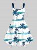 Coconut Tree Tie Dye Sea Print Plus Size Matching Hawaii Beach Outfit For Couples -  