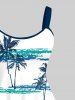 Coconut Tree Tie Dye Sea Print Plus Size Matching Hawaii Beach Outfit For Couples -  