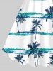 Coconut Tree Tie Dye Sea Print Plus Size Matching Hawaii Beach Outfit For Couples -  
