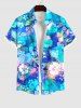 Tie Dye Tropical Leaf Hibiscus Flowers Print Plus Size Matching Hawaii Beach Outfit For Couples -  