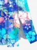 Tie Dye Tropical Leaf Hibiscus Flowers Print Plus Size Matching Hawaii Beach Outfit For Couples -  