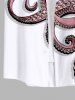 Plus Size Octopus Print Hawaii Button Pocket Shirt For Men -  