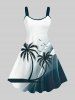 Coconut Tree Bird Ombre Colorblock Light Beam 3D Print Plus Size Matching Hawaii Beach Outfit For Couples -  