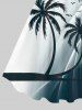 Coconut Tree Bird Ombre Colorblock Light Beam 3D Print Plus Size Matching Hawaii Beach Outfit For Couples -  