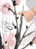 Chinese Style Peach Blossom Branched Ombre Colorblock Print Plus Size Matching Hawaii Beach Outfit For Couples -  