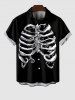 Ensemble Costume D'Halloween Imprimé Squelette Poulpe Grande Taille pour Couples - Noir 