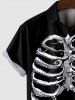 Ensemble Costume D'Halloween Imprimé Squelette Poulpe Grande Taille pour Couples - Noir 