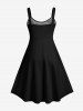Ensemble Costume D'Halloween Imprimé Squelette Poulpe Grande Taille pour Couples - Noir 