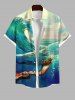 Mermaid Sea Waves Ombre Sky Print Plus Size Matching Hawaii Beach Outfit For Couples -  