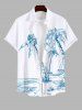 Coconut Tree Seascape Hammock Print Plus Size Matching Hawaii Beach Outfit For Couples -  