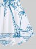 Coconut Tree Seascape Hammock Print Plus Size Matching Hawaii Beach Outfit For Couples -  