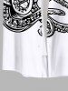 Plus Size Two Tone Octopus Print Buttons Pocket Hawaii Shirt For Men -  