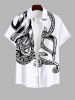 Two Tone Octopus Print Plus Size Matching Beach Outfit For Couples -  