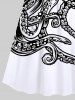 Two Tone Octopus Print Plus Size Matching Beach Outfit For Couples -  